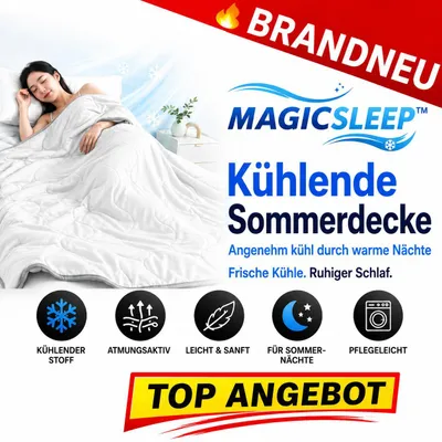 Produktbild von MagicSleep™ Kühlende Sommerdecke Eisdecke Bettdecke Kühldecke Decke mit Kühlung: Gletscher Weiß