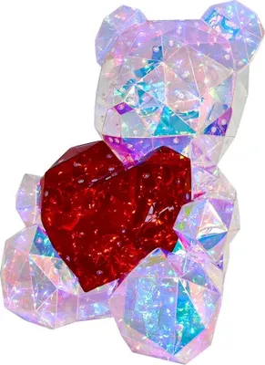 Produktbild von Bunt leuchtender Teddybär - 40 cm + Geschenkbox