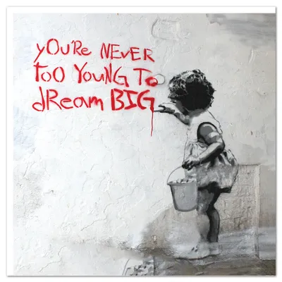 Produktbild von Giallobus - Nie zu jung - Banksy - 70L x 70B cm - Bild - Acrylglas
