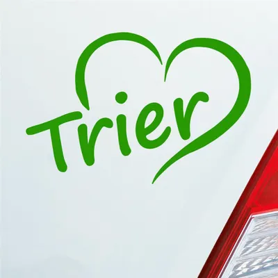 Produktbild von Auto Aufkleber Trier Herz Stadt City Liebe Love Heart Heimat 12x8 cm Hellgrün Sticker Heckscheibenaufkleber