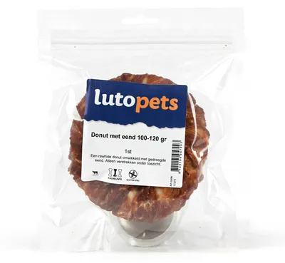Obrázek produktu pro Lutopets Donut s kachnou – 100-120 g – Pamlsek pro psy