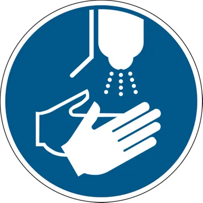 Produktbild von Dreifke® Gebotsschild, Hände desinfizieren M061 - ASR A1.3 (DIN - 100 mm Foli...