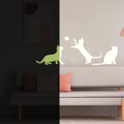 leuchtende Katze – Decords Wandtattoo, Produktansicht 1