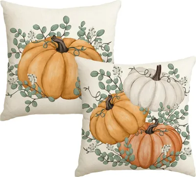 Produktbild von Kissenbezüge Set 2 Herbst Dekorative 50x50 cm Orange