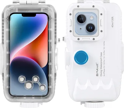 Produktbild von PULUZ 40M/131ft Wasserdichte Handyhuelle Tauchtasche Smartphone Unterwassergehaeuse Schutzhuelle mit rotem Filter Umhaengeband Reinigungstuch Ersatz fuer iPhone 14/iPhone 14 Pro/iPhone 13/iPhone 13 Pro/iPhone 12/iPhone 12 Pro