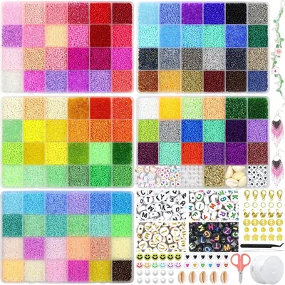 Immagine prodotto di Omgoods - Set di perline in vetro, 48690 pezzi, per braccialetti