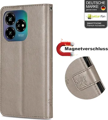 Produktbild von Hülle für ZTE Blade V60 Vita Handy Tasche Handyhülle Hülle Schutzhülle Klapphülle in Grau