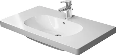 Obrázok produktu pre Duravit nábytok umývadlo D-CODE s prepadom, stolička s otvorom na batériu, 850 x 480 mm biela 1 otvor na batériu