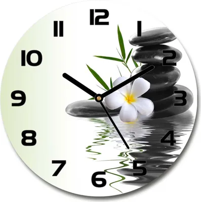 Produktbild von Wanduhr aus Glas 30fi Glasbild Glasuhr Gehärtetes Glas - schwarze-zeiger - Orchid and stones