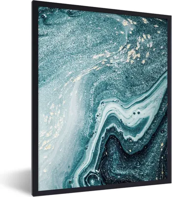 Produktbild von MuchoWow® Gerahmtes Poster Edelsteine - Blau - Natur - Marmor - Abstrakt 30x40 cm - Poster mit Schwarzem Bilderrahmen Wandposter Rahmen Foto Bilder - Wanddeko - Kunstdrucke