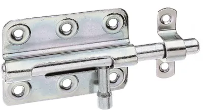 Obrázek produktu pro Alberts 129132, západka s kulatou rukojetí a připevněnou smyčkou, galvanicky zinkovaná, s tlustou vrstvou pasivace, deska 80 x 59 mm, průměr čepu 10 mm, celková délka 125 mm, sada 3 kusů