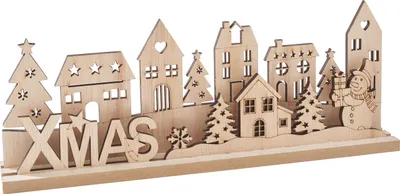 Produktbild von VBS Holz-Steckmotiv "Weihnachtsdorf Xmas", 4-tlg.