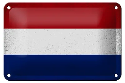 Produktbild von Blechschild Flagge Niederlande 18x12cm Netherlands Vintage Dekoration