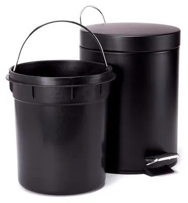 Produktbild von Badset 2-teilig: Kosmetikeimer und WC-Bürste in Schwarz