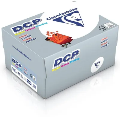 Produktbild von Clairefontaine Druckerpapier DCP in satiniertem Weiß / 1842C, 4 x 250 Blatt in DIN A4 mit 160 Gramm / Premium Kopierpapier für farbintensiven Bilderdruck