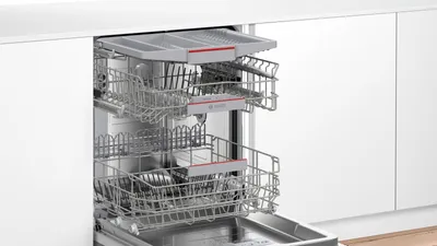 Obrázek produktu pro Bosch Serie 6 SMI6YCS02E, Napůl vestavěné, Plná velikost (60 cm), Nerezová ocel, Knoflíky, 1,75 m, 1,65 m