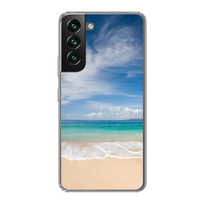 Produktbild von MuchoWow® Handyhülle Schutzhülle Hülle für Samsung Galaxy S22 Plus Ein tropischer Strand auf Hawaii, an dem die Wellen an Land gespült werden Silikon Softcase Handy Hülle - Schutzabdeckung