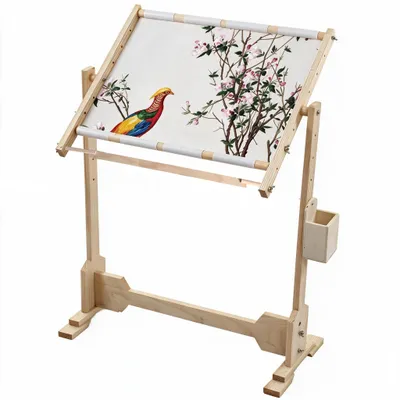 Produktbild von Stickrahmen Eckig 100cm Cross Stitch Stand Stickerei-Kreuzstichrahmen-Ständer 360 ° verstellbarer Stickholz-Ständer für Kreuzstich-Nadelarbeiten 32CT