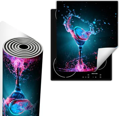 Produktbild von Herdabdeckplatte 45x52 cm Glaskeramikkochfeld Abdeckung Anti Rutsch Matte Aufrollbar, Wasser Glas