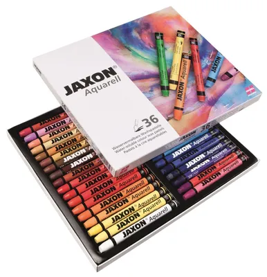 Produktbild von Honsell 49436 - Jaxon Aquarell Wachspastellkreide, wasservermalbar, 36er Set im