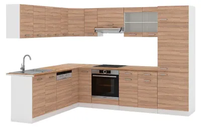 Produktbild von Eckküche Vicco R-Line Sonoma/Weiß 287 x 227 cm, AP Eiche, Model 42289