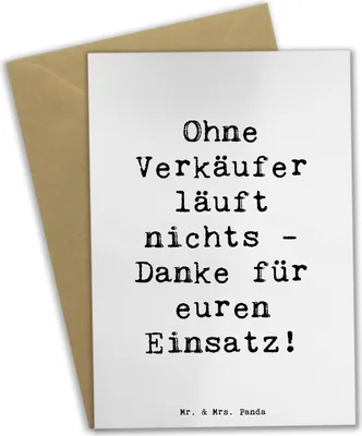 Produktbild von Mr. & Mrs. Panda valentinstagskarte Spruch Verkäufer Helden - Weiß - Geschenk, Motivation, osterkarte, Anerkennung, Beileidskarte, handgefertigt, vatertagskarte, Bedanken