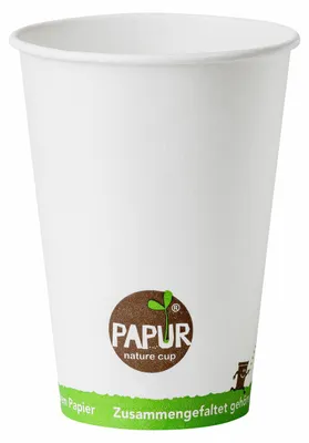 Produktbild von 100x Automatenbecher Kaffeebecher PAPUR ohne Kunststoff 70,3mm Ø 180 ml