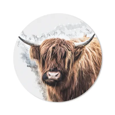 Produktbild von MuchoWow® Mauspad Mousepad Schottischer Highlander - Schottische Kuh 20x20 cm - Mousepads - Maus Mat - Pad - Mausunterlage - Schreibtischmatte
