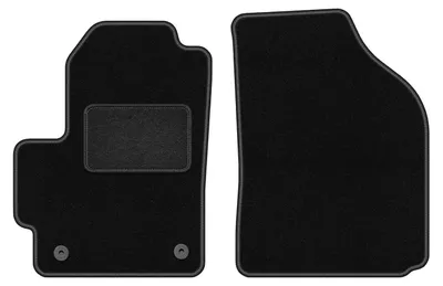 Produktbild von Velours-Fußmatten Vorne passend für Chevrolet Matiz (Schrägheck, Bj. 2004-2009) –  schwarz, passgenau, mit Befestigungen set 2 Stk. - STANDARD