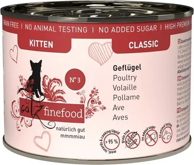 Image de Catz finefood Kitten No. – Produits pour animaux – 3 volailles 6x200 grammes Nourriture humide pour chat
