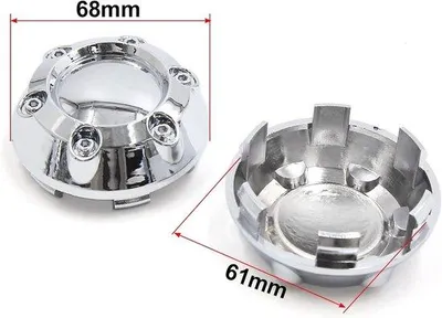 Obrázek produktu pro Sada krytů kol pro automobily – sada 4 kusů – průměr 68 mm – ochrana středu kola – se 6 svorkami