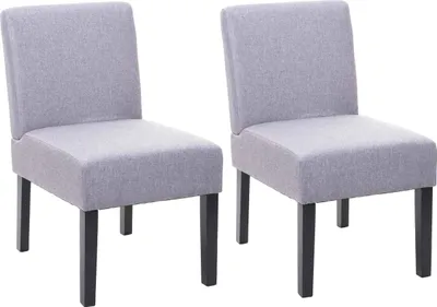 Obrázek produktu pro sada 2 jídelních židlí HWC-F61, lounge chair, látka/textil  šedá