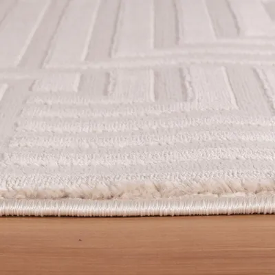 Produktbild von Villa Möbel Sahique Wohnzimmer-Teppich, Designteppich, Geometrisch Design, Farbe:Beige, Grösse:80x250 cm