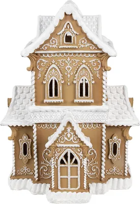 Produktbild von Clayre & Eef Lebkuchenhaus mit LED 28x21x37 cm Braun Kunststoff