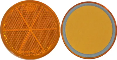 Produktbild von 4 x Rückstrahler - Reflektor - Kleben - Ø 60 mm - Gelb - E-Prüfzeichen