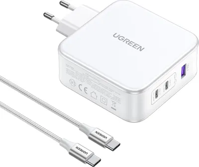 Obrázek produktu pro Ugreen Nabíječka Usb-A/2Xusb-C 140W + kabel Usb-C-Usb-C 1,5 m-bílá