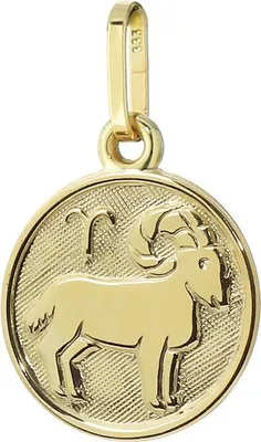 Produktbild von Widder Sternzeichen 333 8 Karat Gelbgold 12mm Kettenanhänger Zodiak Horoskop