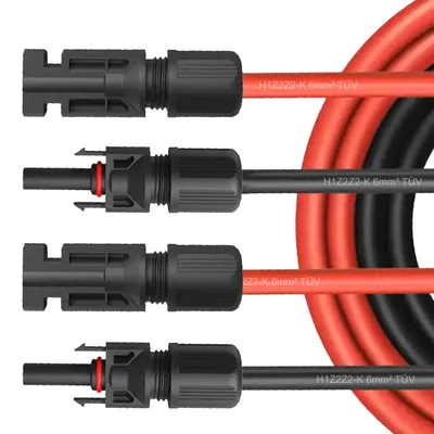 Produktbild von Solar Verlängerungskabel Solarkabel Stecker 1500V f. Solarmodule 4mm² 6mm² KabelSteuersatz:0% gem. § 12 Abs. 3 UStG;Solarkabel Länge:2x 35M 6mm²