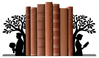 Imagen del producto de Soportes para libros de metal, 1 par, color , para estanterías y oficinas