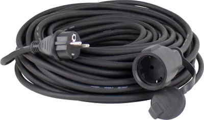 Produktbild von AS Schwabe Gummi-Verlängerungskabel 10 m, H05RR-F 3G1,5, IP44, schwarz, 230 V...