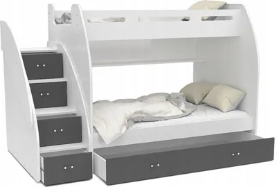 Produktbild von Etagenbett Hochbett Spielbett Kinderbett mit Matratze und Schublade Doppelstockbett ZUZIA 200x90