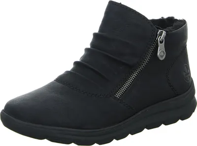 A black boot is shown against a white background.