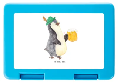 Produktbild von Mr. & Mrs. Panda Lunchbox Pinguin Bier - Weiß - Geschenk, Bento Box, , Essensbox, Brot Aufbewahrungsbox, 2023, Bentobox, Vorratsdose, Beschwippst