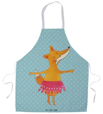 Produktbild von Mr. & Mrs. Panda Schürze Fuchs Ballerina - Türkis Pastell - Geschenk, Küchenschürze, Geburtstag, Ballett, Küchenzubehör, Party, Kochschürze, Einladung, Gastro