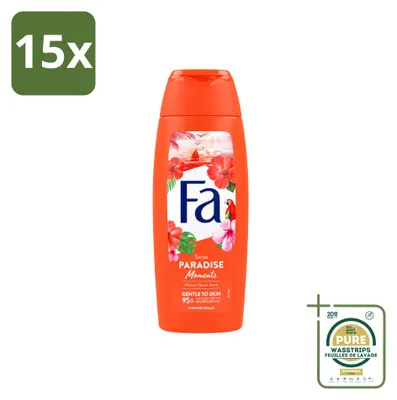 Image de 15 x Crème douche "Fa Paradise Moments" parfum hibiscus, 250 ml - Pack économique - 15 pièces