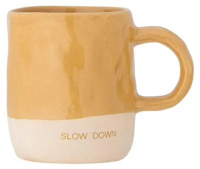 Produktbild von Bloomingville Becher NEO Gelb SLOW DOWN Tasse Kaffeebecher Teebecher
