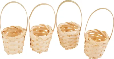 Produktbild von VBS Mini Körbchen Bambus 4er Set Dekokörbchen 3 cm Durchmesser 6.5 cm Höhe