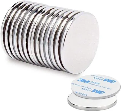 Image de Aimants néodyme puissants, lot de 10, 32 x 2 mm, autocollants