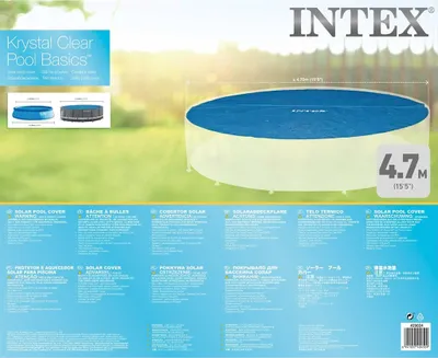 Zdjęcie produktu dla Intex 29024, Basenowa osłona przeciwsłoneczna, Nad basenem naziemnym, Okrągły, Niebieski, Polietylen, 4,7 m