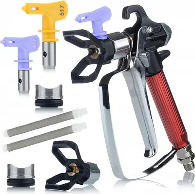 Obrázek produktu pro Rosfix Stříkací Pistole pro Stříkací Pistoli UltraSpray RedJet RJ1 + Tryska na Barvu Ultra Spray 517 + 2x Bílé Prstové Filtry 60 Mesh